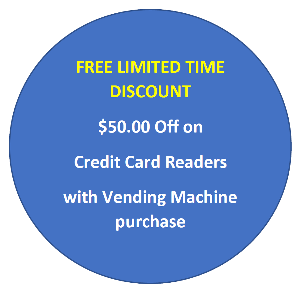 $50.00 Off on Credit Card Readers with Vending Machine Purchase